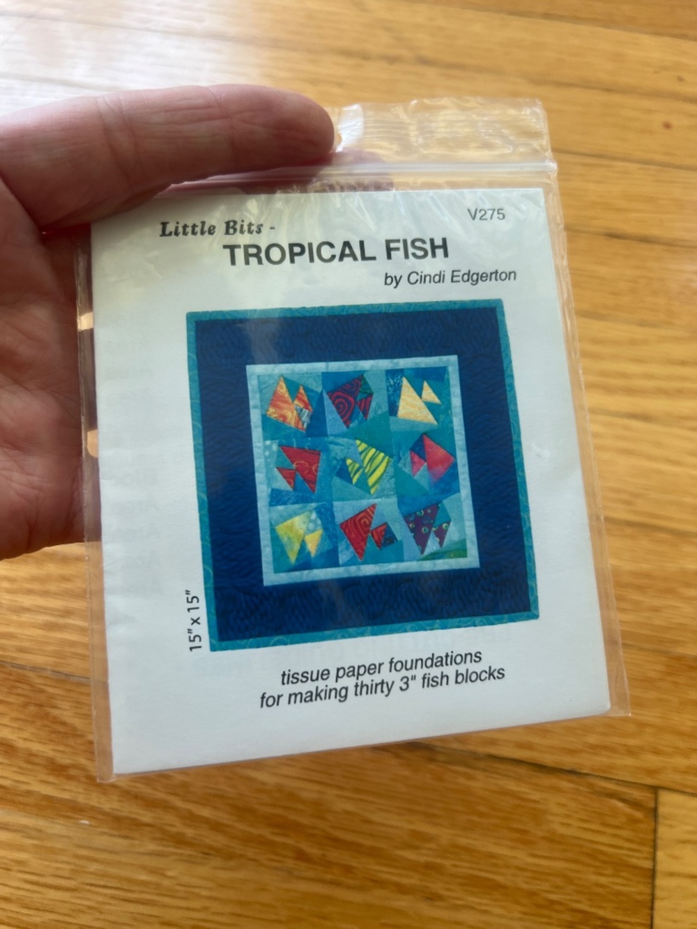 Tropical Fish Pieced Quilt Block Sewing Pattern Tissue Paper Foundation Method - Picture 7 of 8